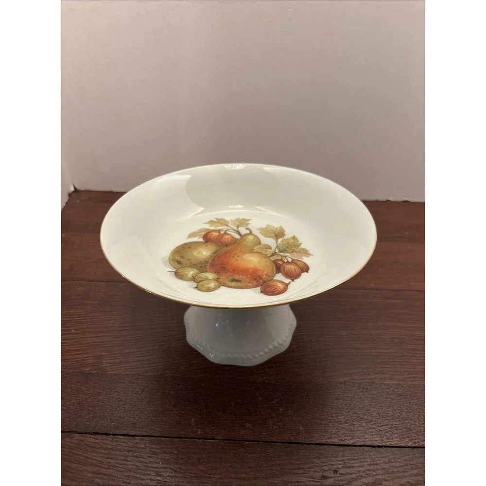 Bareuther‎ Waldsassen 49 Apples/Pears Pedestal Serving Bowl Bavaria Germany  VTG